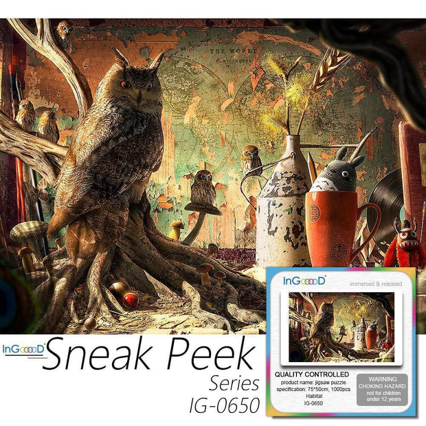 Ingooood- Jigsaw Puzzle 1000 Pieces- Sneak Peek Series-Habitat_IG-0650 Entertainment Toys for Adult Special Graduation or Birthday Gift Home Decor - Ingooood