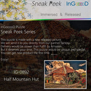 Ingooood- Jigsaw Puzzle 1000 Pieces- Sneak Peek Series-Half Mountain Hut_IG-0892 Entertainment Toys for Graduation or Birthday Gift Home Decor - Ingooood