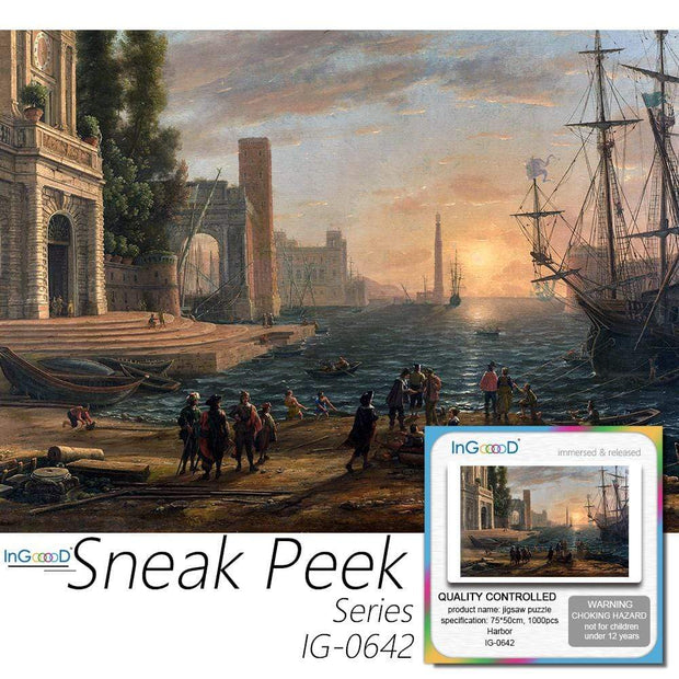 Ingooood- Jigsaw Puzzle 1000 Pieces- Sneak Peek Series-Harbor_IG-0642 Entertainment Toys for Adult Special Graduation or Birthday Gift Home Decor - Ingooood