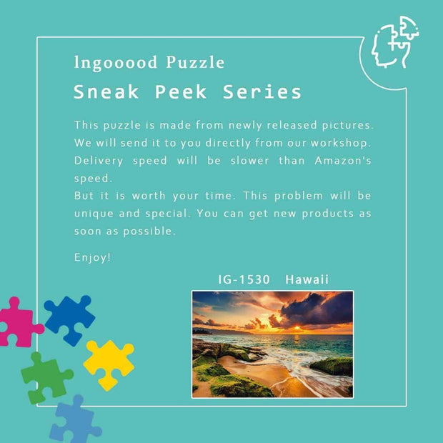 Ingooood-Jigsaw Puzzle 1000 Pieces-Sneak Peek Series-Hawaii_IG-1530 Entertainment Toys for Adult Graduation or Birthday Gift Home Decor - Ingooood