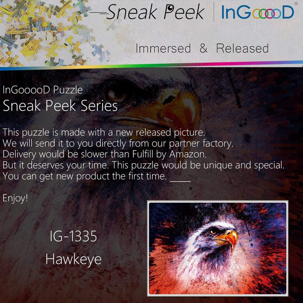 Ingooood-Jigsaw Puzzle 1000 Pieces-Sneak Peek Series-Hawkeye_IG-1335 Entertainment Toys for Adult Special Graduation or Birthday Gift Home Decor - Ingooood