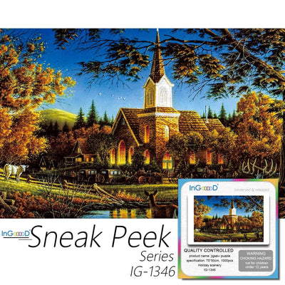 Ingooood-Jigsaw Puzzle 1000 Pieces-Sneak Peek Series-Holiday Scenery_IG-1346 Entertainment Toys for Adult Special Graduation or Birthday Gift Home Decor - Ingooood