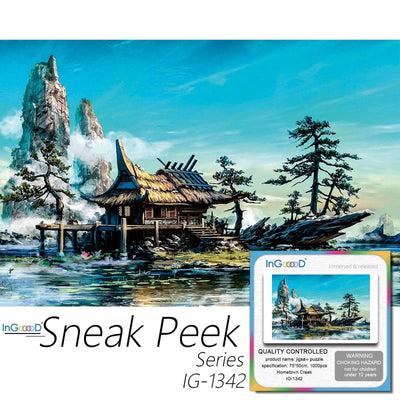 Ingooood-Jigsaw Puzzle 1000 Pieces-Sneak Peek Series-Hometown Creek_IG-1342 Entertainment Toys for Adult Special Graduation or Birthday Gift Home Decor - Ingooood