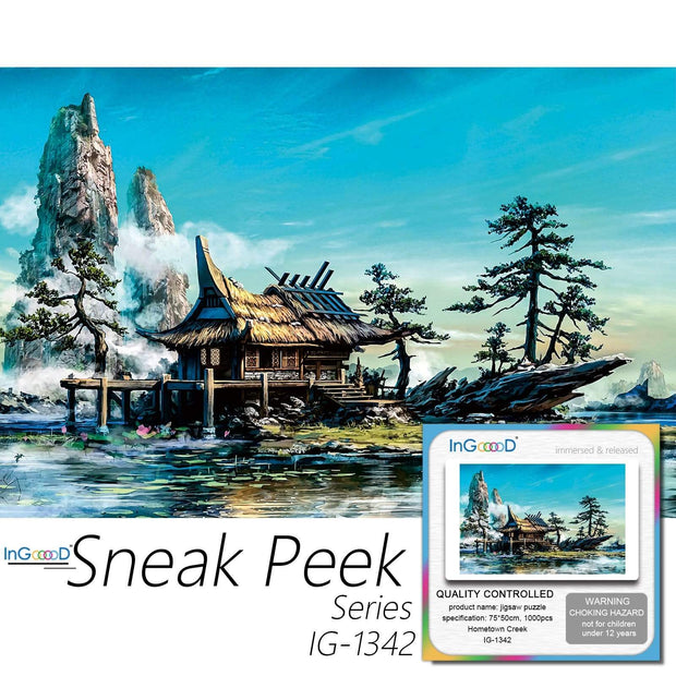 Ingooood-Jigsaw Puzzle 1000 Pieces-Sneak Peek Series-Hometown Creek_IG-1342 Entertainment Toys for Adult Special Graduation or Birthday Gift Home Decor - Ingooood
