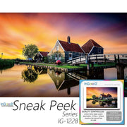 Ingooood-Jigsaw Puzzle 1000 Pieces-Sneak Peek Series-House by The Lake at Dusk_IG-1228 Entertainment Toys for Adult Special Graduation or Birthday Gift Home Decor - Ingooood