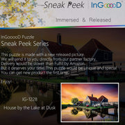 Ingooood-Jigsaw Puzzle 1000 Pieces-Sneak Peek Series-House by The Lake at Dusk_IG-1228 Entertainment Toys for Adult Special Graduation or Birthday Gift Home Decor - Ingooood