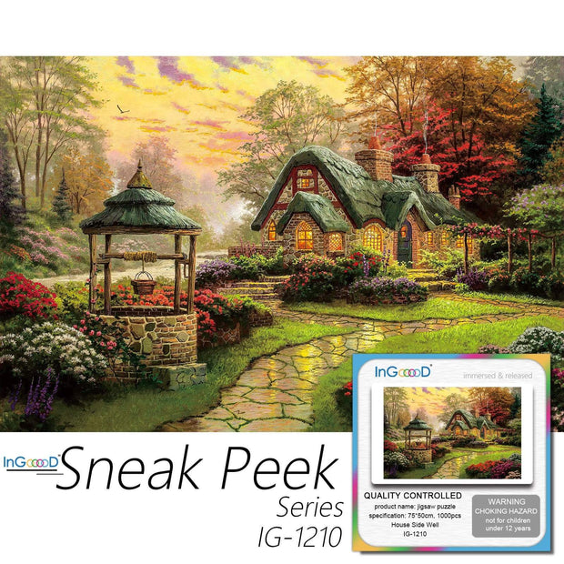 Ingooood-Jigsaw Puzzle 1000 Pieces-Sneak Peek Series-House Side Well_IG-1210 Entertainment Toys for Adult Special Graduation or Birthday Gift Home Decor - Ingooood