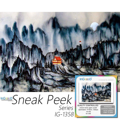 Ingooood-Jigsaw Puzzle 1000 Pieces-Sneak Peek Series-Ink Hills_IG-1358 Entertainment Toys for Adult Special Graduation or Birthday Gift Home Decor - Ingooood