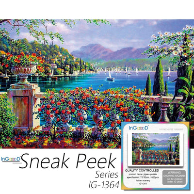 Ingooood-Jigsaw Puzzle 1000 Pieces-Sneak Peek Series-Italian Scenery_IG-1364 Entertainment Toys for Adult Special Graduation or Birthday Gift Home Decor - Ingooood