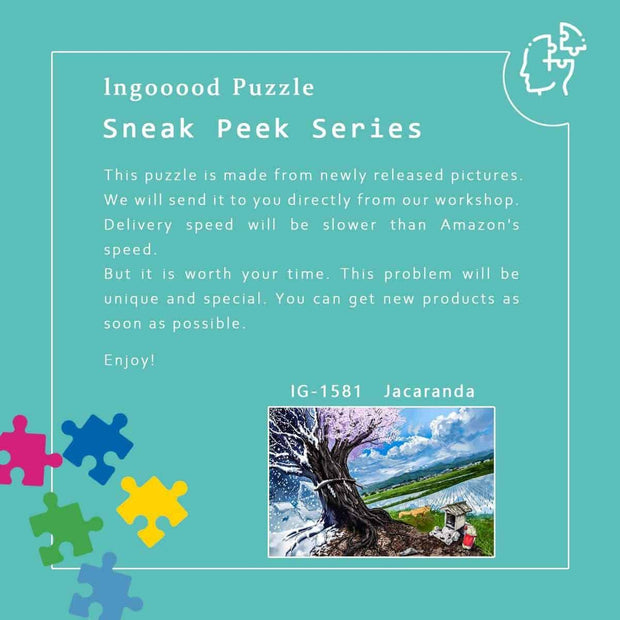 Ingooood-Jigsaw Puzzle 1000 Pieces-Sneak Peek Series-Jacaranda_IG-1581 Entertainment Toys for Adult Graduation or Birthday Gift Home Decor - Ingooood_US