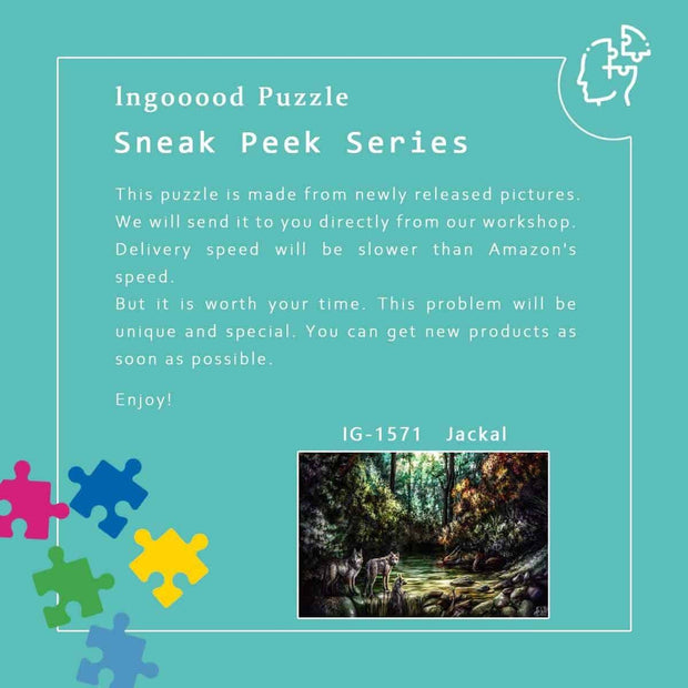Ingooood-Jigsaw Puzzle 1000 Pieces-Sneak Peek Series-Jackal_IG-1571 Entertainment Toys for Adult Graduation or Birthday Gift Home Decor - Ingooood_US