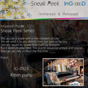 Ingooood- Jigsaw Puzzle 1000 Pieces- Sneak Peek Series-Kitten piano_IG-0823Entertainment Toys for Adult Special Graduation or Birthday Gift Home Decor - Ingooood
