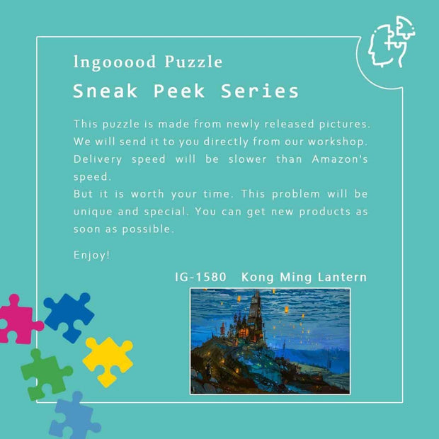 Ingooood-Jigsaw Puzzle 1000 Pieces-Sneak Peek Series-Kong Ming Lantern_IG-1580 Entertainment Toys for Adult Graduation or Birthday Gift Home Decor - Ingooood_US
