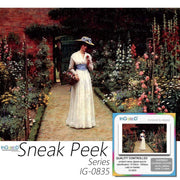 Ingooood- Jigsaw Puzzle 1000 Pieces- Sneak Peek Series- Lady in Garden_IG-0835 Entertainment Toys for Graduation or Birthday Gift Home Decor - Ingooood