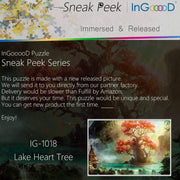 Ingooood-Jigsaw Puzzle 1000 Pieces-Sneak Peek Series-Lake Heart Tree_IG-1018 Entertainment Toys for Graduation or Birthday Gift Home Decor - Ingooood
