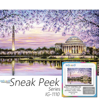 Ingooood-Jigsaw Puzzle 1000 Pieces-Sneak Peek Series- Lakeside Building_IG-1110 Entertainment Toys for Graduation or Birthday Gift Home Decor - Ingooood