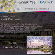 Ingooood-Jigsaw Puzzle 1000 Pieces-Sneak Peek Series- Lakeside Building_IG-1110 Entertainment Toys for Graduation or Birthday Gift Home Decor - Ingooood