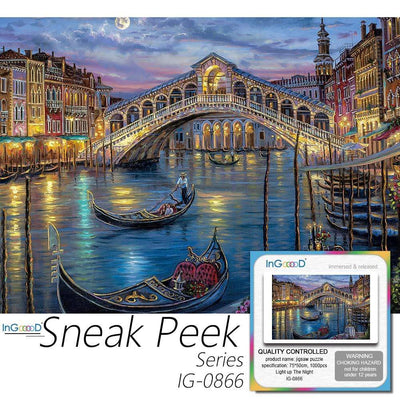 Ingooood- Jigsaw Puzzle 1000 Pieces- Sneak Peek Series- Light up The Night_IG-0866 Entertainment Toys for Adult Graduation or Birthday Gift Home Decor - Ingooood