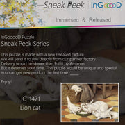 Ingooood-Jigsaw Puzzle 1000 Pieces-Sneak Peek Series-Lion cat_IG-1471 Entertainment Toys for Adult Graduation or Birthday Gift Home Decor - Ingooood