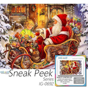 Ingooood-Jigsaw Puzzle 1000 Pieces-Sneak Peek Series-Little Girl and Santa_IG-0692 Entertainment Toys for Adult Graduation or Birthday Gift Home Decor - Ingooood