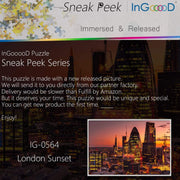 Ingooood-Jigsaw Puzzle 1000 Pieces-Sneak Peek Series-London Sunset_IG-0564 Entertainment Toys for Adult Special Graduation or Birthday Gift Home Decor - Ingooood