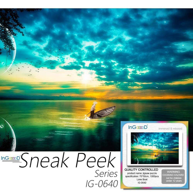 Ingooood- Jigsaw Puzzle 1000 Pieces- Sneak Peek Series-Lone Boat_IG-0640 Entertainment Toys for Adult Special Graduation or Birthday Gift Home Decor - Ingooood