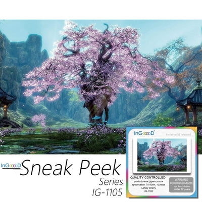 Ingooood-Jigsaw Puzzle 1000 Pieces-Sneak Peek Series-Lonely Cherry_IG-1105 Entertainment Toys for Adult Special Graduation or Birthday Gift Home Decor - Ingooood