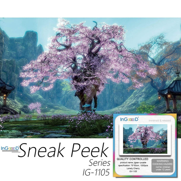 Ingooood-Jigsaw Puzzle 1000 Pieces-Sneak Peek Series-Lonely Cherry_IG-1105 Entertainment Toys for Adult Special Graduation or Birthday Gift Home Decor - Ingooood
