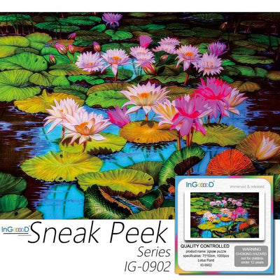 Ingooood- Jigsaw Puzzle 1000 Pieces- Sneak Peek Series-Lotus Pond_IG-0902 Entertainment Toys for Adult Special Graduation or Birthday Gift Home Decor - Ingooood