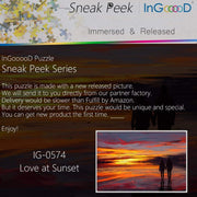 Ingooood- Jigsaw Puzzle 1000 Pieces- Sneak Peek Series- Love at Sunset_IG-0574 Entertainment Toys for Graduation or Birthday Gift Home Decor - Ingooood