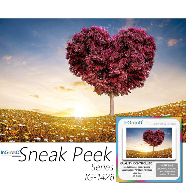 Ingooood-Jigsaw Puzzle 1000 Pieces-Sneak Peek Series-Love tree_IG-1428 Entertainment Toys for Adult Graduation or Birthday Gift Home Decor - Ingooood