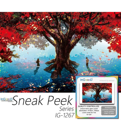 Ingooood-Jigsaw Puzzle 1000 Pieces-Sneak Peek Series-Lovers Under The Tree_IG-1267 Entertainment Toys for Adult Special Graduation or Birthday Gift Home Decor - Ingooood