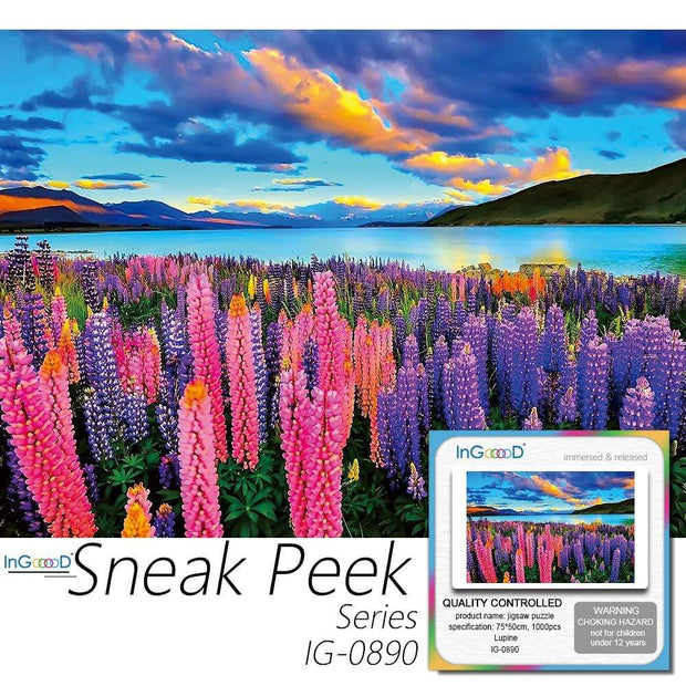 Ingooood- Jigsaw Puzzle 1000 Pieces- Sneak Peek Series-Lupine_IG-0890 Entertainment Toys for Adult Special Graduation or Birthday Gift Home Decor - Ingooood