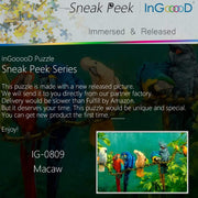 Ingooood- Jigsaw Puzzle 1000 Pieces- Sneak Peek Series-Macaw_IG-0809 Entertainment Toys for Adult Special Graduation or Birthday Gift Home Decor - Ingooood