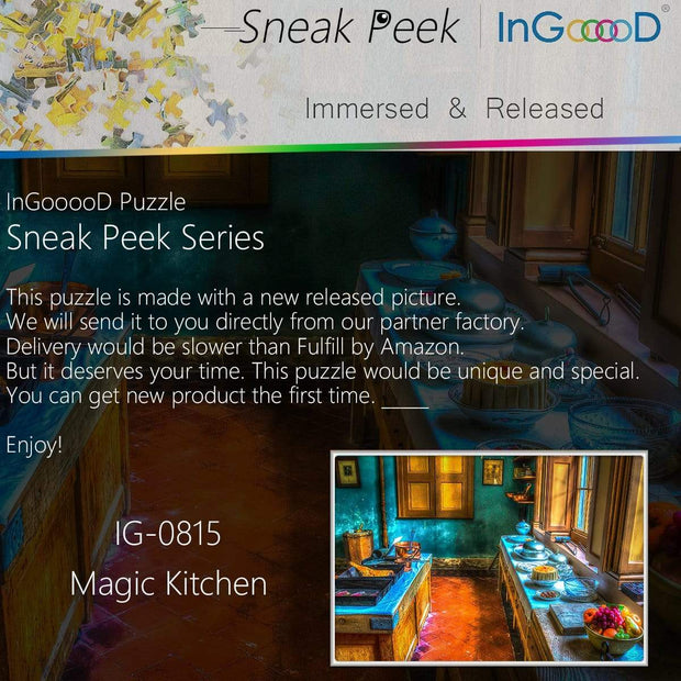 Ingooood-Jigsaw Puzzle 1000 Pieces-Sneak Peek Series-Magic Kitchen_IG-0815 Entertainment Toys for Adult Special Graduation or Birthday Gift Home Decor - Ingooood