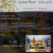Ingooood-Jigsaw Puzzle 1000 Pieces-Sneak Peek Series-Make a Snowman_IG-1192 Entertainment Toy for Adult Special Graduation or Birthday Gift Home Decor - Ingooood
