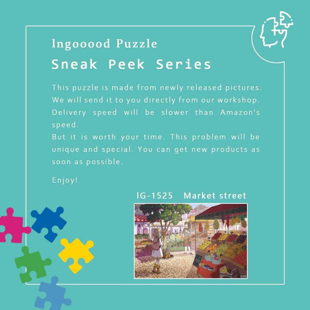 Ingooood-Jigsaw Puzzle 1000 Pieces-Sneak Peek Series-Market street_IG-1525 Entertainment Toys for Adult Graduation or Birthday Gift Home Decor - Ingooood