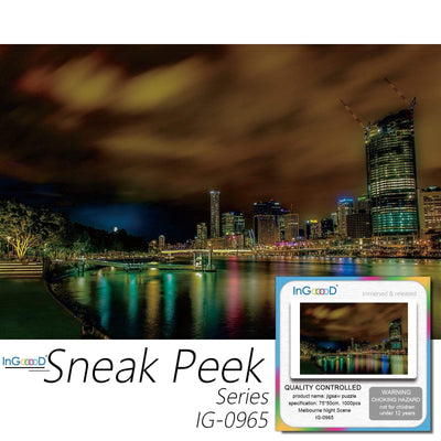 Ingooood-Jigsaw Puzzle 1000 Pieces-Sneak Peek Series-Melbourne Night Scene_IG-0965 Entertainment Toys for Graduation or Birthday Gift Home Decor - Ingooood
