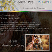 Ingooood- Jigsaw Puzzle 1000 Pieces- Sneak Peek Series-Messenger of Spring_IG-1041 Entertainment Toys for Graduation or Birthday Gift Home Decor - Ingooood