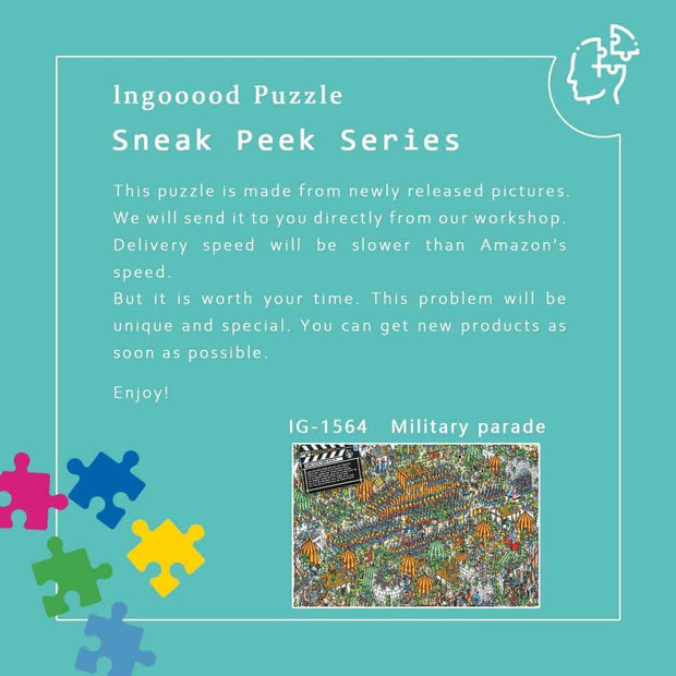 Ingooood-Jigsaw Puzzle 1000 Pieces-Sneak Peek Series-Military parade_IG-1564 Entertainment Toys for Adult Graduation or Birthday Gift Home Decor - Ingooood_US