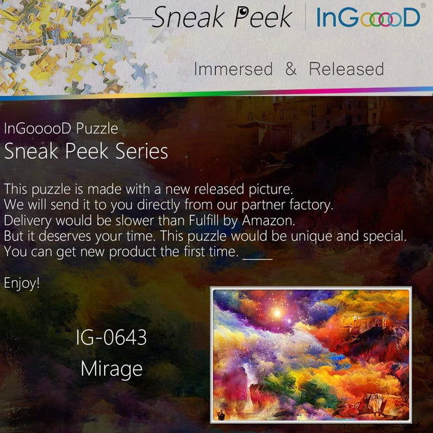 Ingooood- Jigsaw Puzzle 1000 Pieces- Sneak Peek Series-Mirage_IG-0643 Entertainment Toys for Adult Special Graduation or Birthday Gift Home Decor - Ingooood