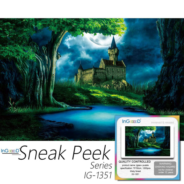 Ingooood-Jigsaw Puzzle 1000 Pieces-Sneak Peek Series-Misty Forest_IG-1351 Entertainment Toys for Adult Special Graduation or Birthday Gift Home Decor - Ingooood