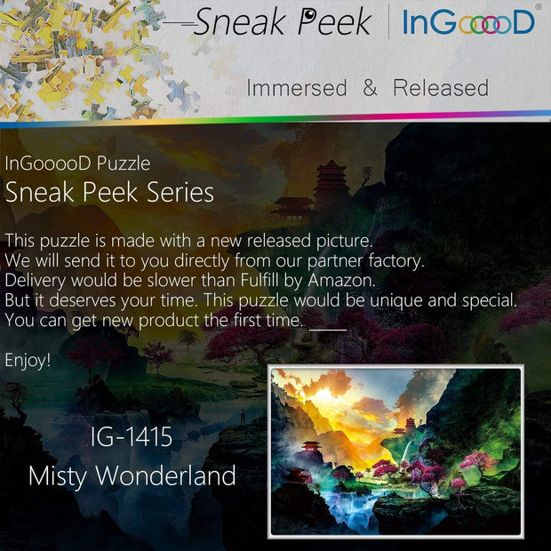 Ingooood-Jigsaw Puzzle 1000 Pieces-Sneak Peek Series-Misty Wonderland_IG-1415 Entertainment Toys for Adult Special Graduation or Birthday Gift Home Decor - Ingooood