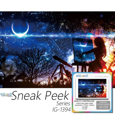 Ingooood-Jigsaw Puzzle 1000 Pieces-Sneak Peek Series-Moonlight_IG-1394 Entertainment Toys for Adult Special Graduation or Birthday Gift Home Decor - Ingooood