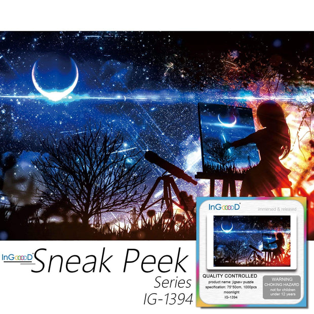 Ingooood-Jigsaw Puzzle 1000 Pieces-Sneak Peek Series-Moonlight_IG-1394 Entertainment Toys for Adult Special Graduation or Birthday Gift Home Decor - Ingooood