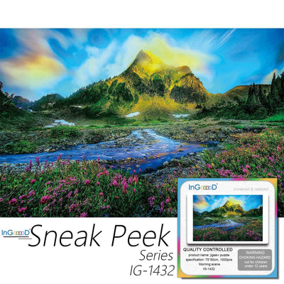 Ingooood-Jigsaw Puzzle 1000 Pieces-Sneak Peek Series-Morning scene_IG-1432 Entertainment Toys for Adult Graduation or Birthday Gift Home Decor - Ingooood
