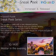 Ingooood-Jigsaw Puzzle 1000 Pieces-Sneak Peek Series-Mostar in the evening_IG-1430 Entertainment Toys for Adult Graduation or Birthday Gift Home Decor - Ingooood