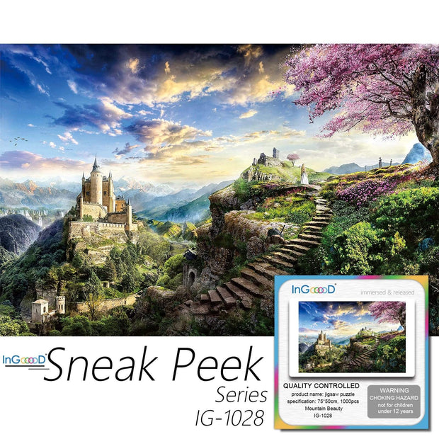 Ingooood-Jigsaw Puzzle 1000 Pieces-Sneak Peek Series-Mountain Beauty_IG-1028 Entertainment Toys for Graduation or Birthday Gift Home Decor - Ingooood