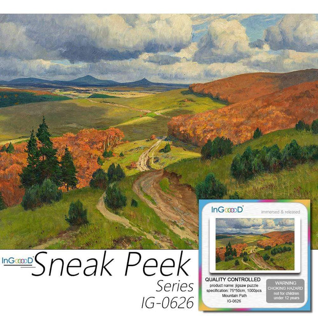 Ingooood-Jigsaw Puzzle 1000 Pieces-Sneak Peek Series-Mountain Path_IG-0626 Entertainment Toys for Adult Special Graduation or Birthday Gift Home Decor - Ingooood