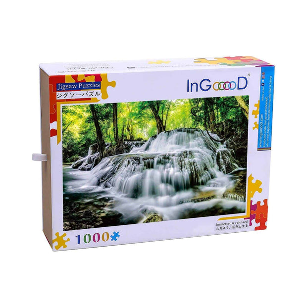 Ingooood-Jigsaw Puzzle 1000 Pieces-Sneak Peek Series-Mountain waterfall_IG-1589 Entertainment Toys for Adult Graduation or Birthday Gift Home Decor - Ingooood_US